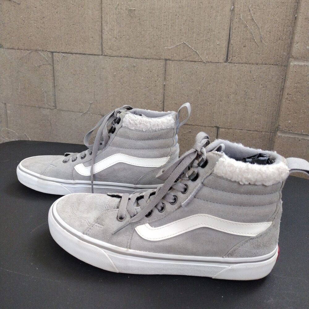 Vans Filmore High Top Women's Size 7.5 Skate Shoes Gray White Vansguard Sherpa